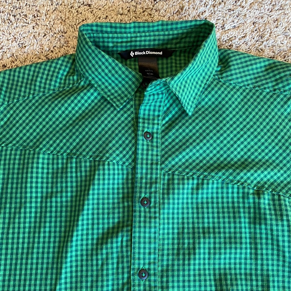 Black Diamond Button Up Shirt Small Green Gingham
